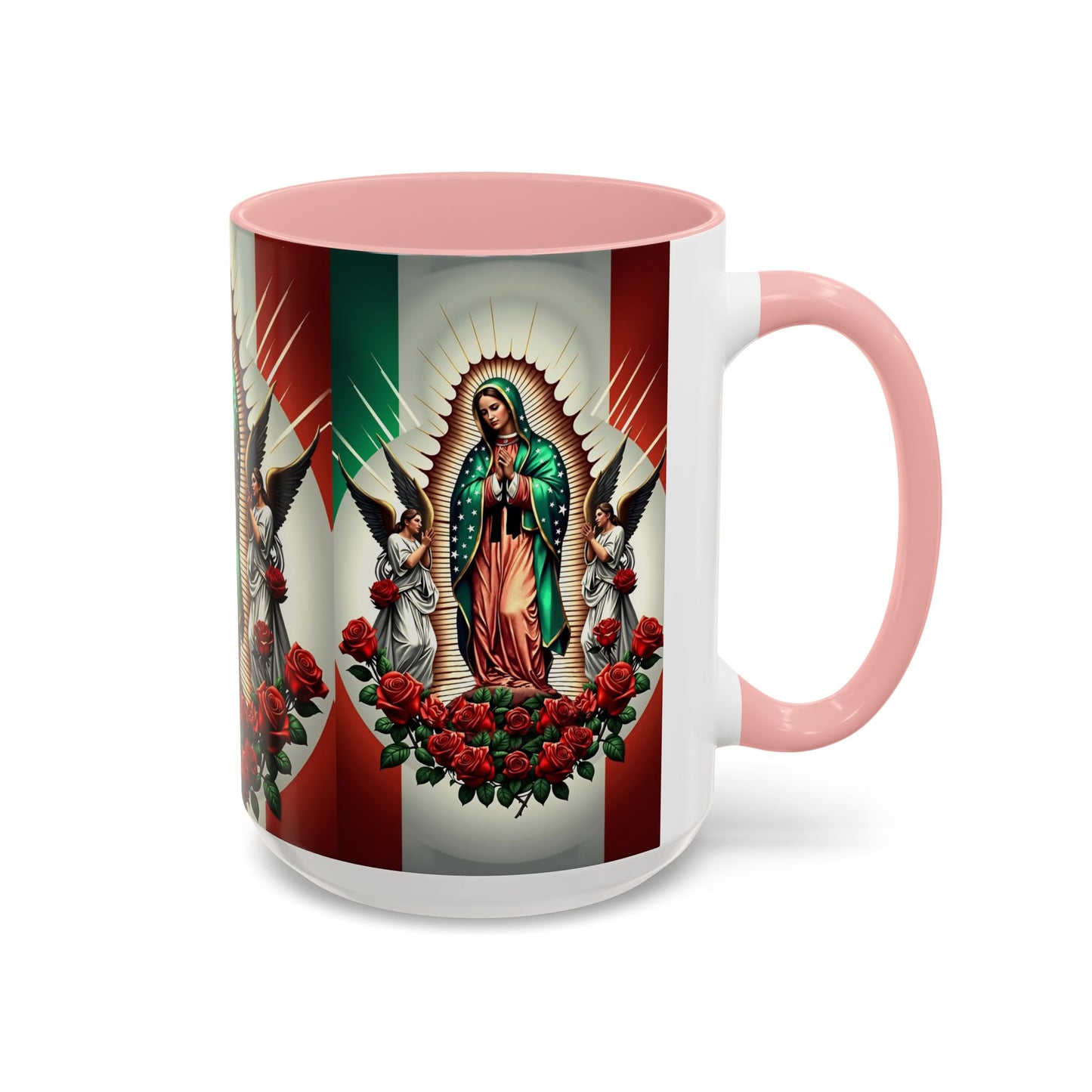 Catholic Coffee Mug,  15oz Ceramic Cup, Our Lady of Guadalupe Inspired