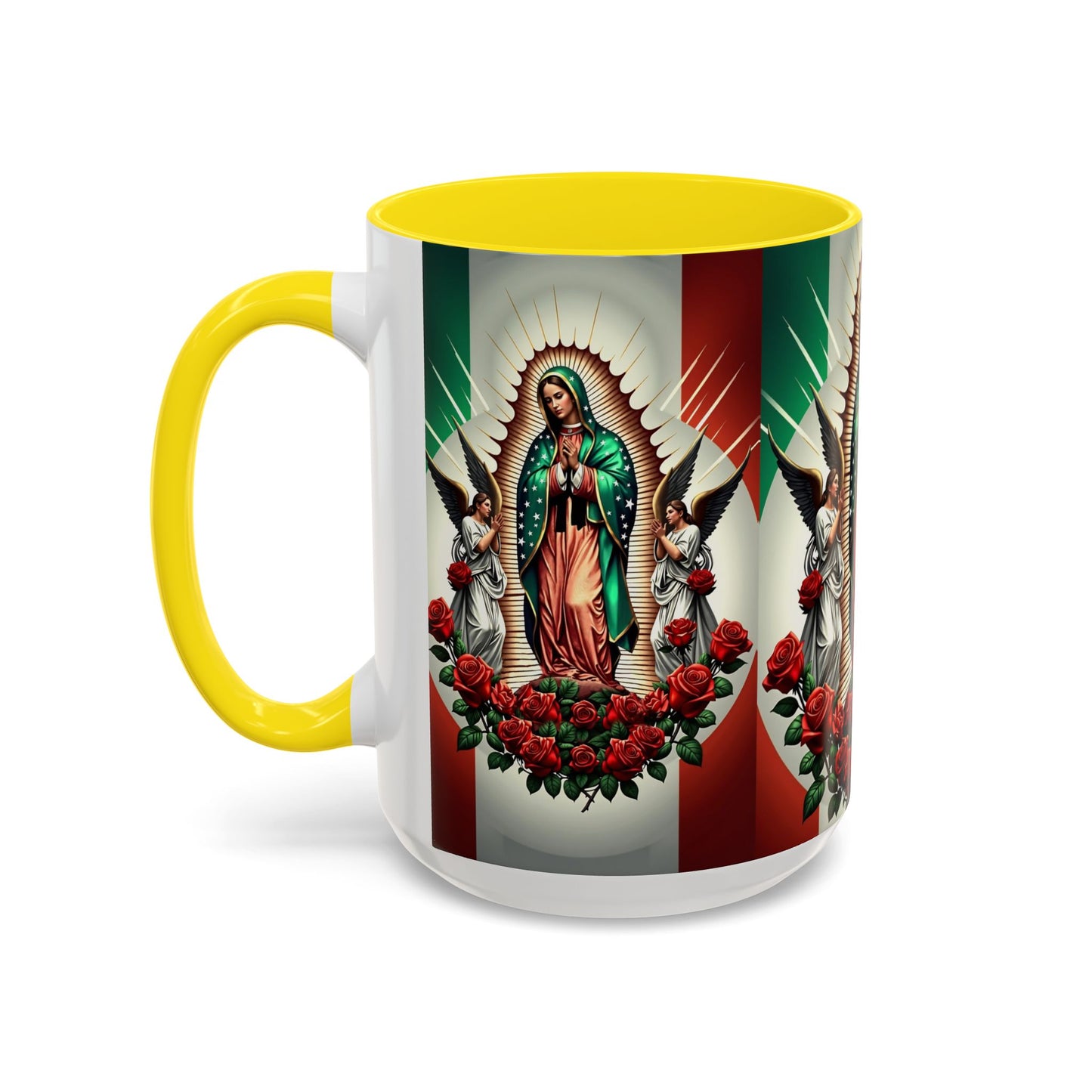 Catholic Coffee Mug,  15oz Ceramic Cup, Our Lady of Guadalupe Inspired