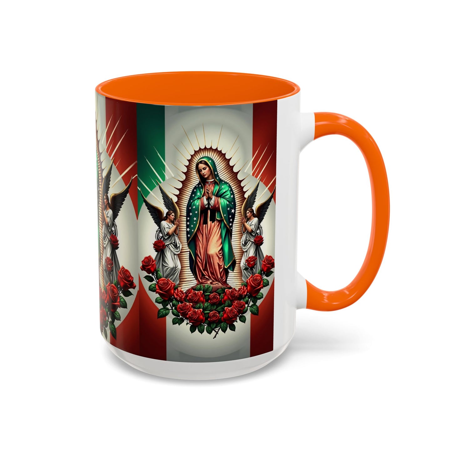 Catholic Coffee Mug,  15oz Ceramic Cup, Our Lady of Guadalupe Inspired