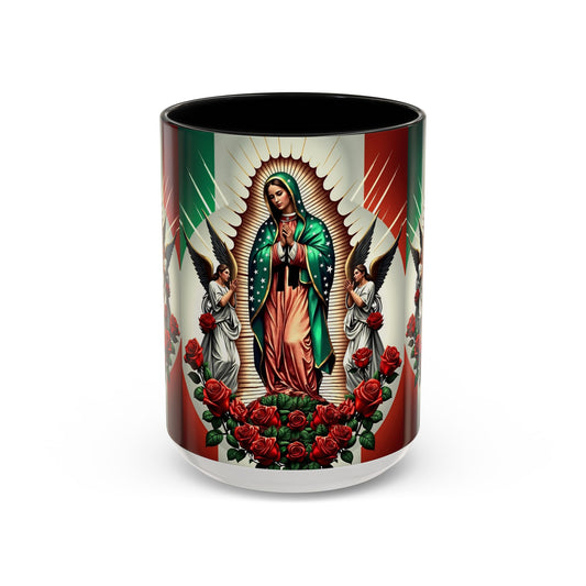 Catholic Coffee Mug,  15oz Ceramic Cup, Our Lady of Guadalupe Inspired