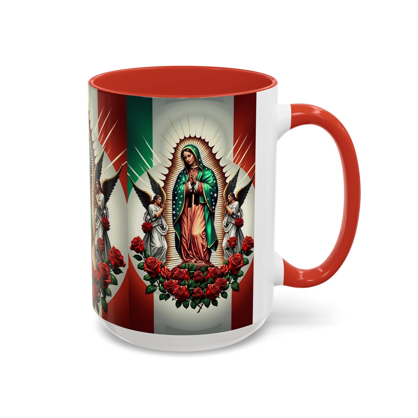 Catholic Coffee Mug,  15oz Ceramic Cup, Our Lady of Guadalupe Inspired