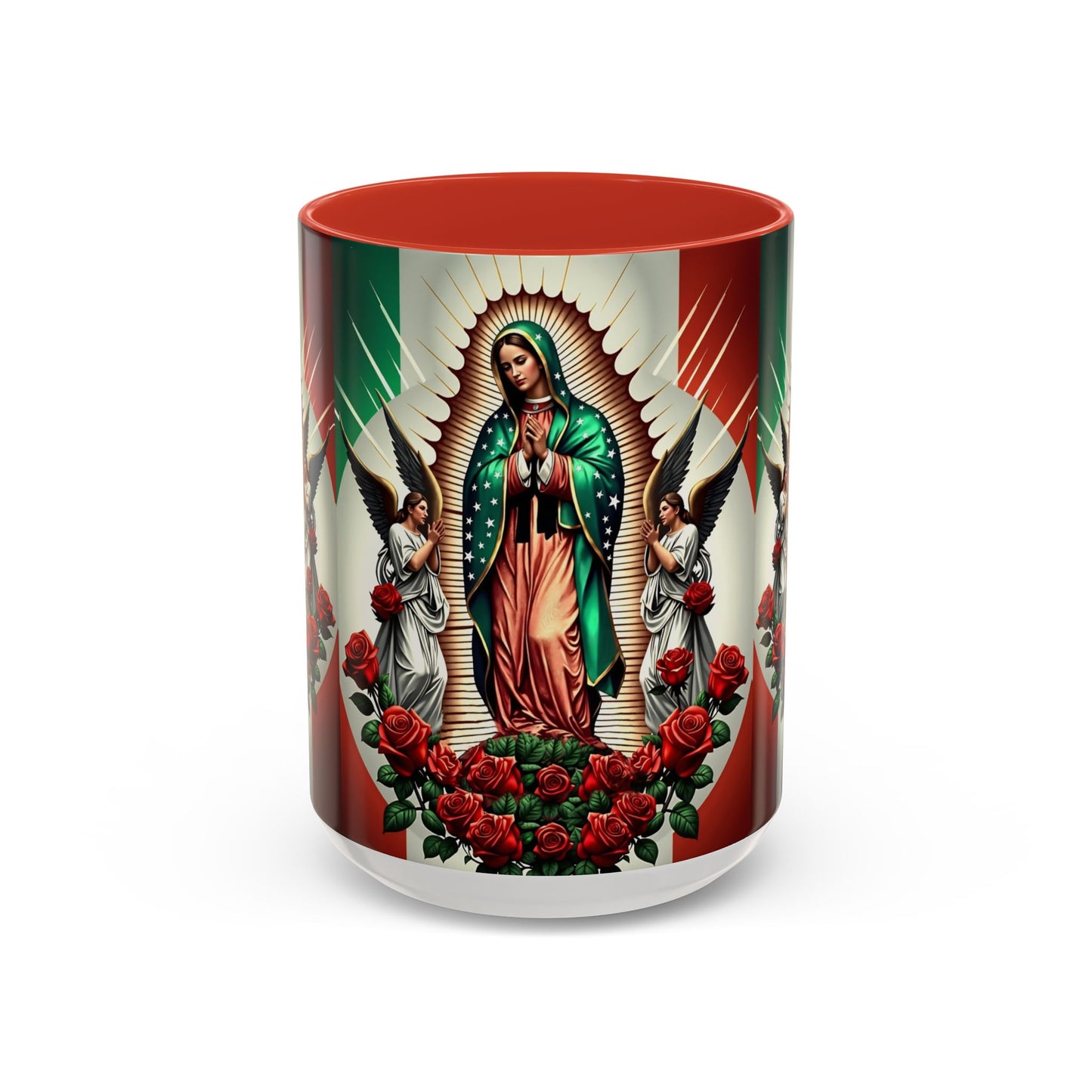 Catholic Coffee Mug,  15oz Ceramic Cup, Our Lady of Guadalupe Inspired