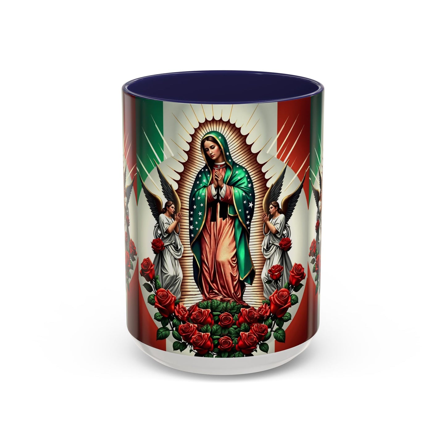 Catholic Coffee Mug,  15oz Ceramic Cup, Our Lady of Guadalupe Inspired