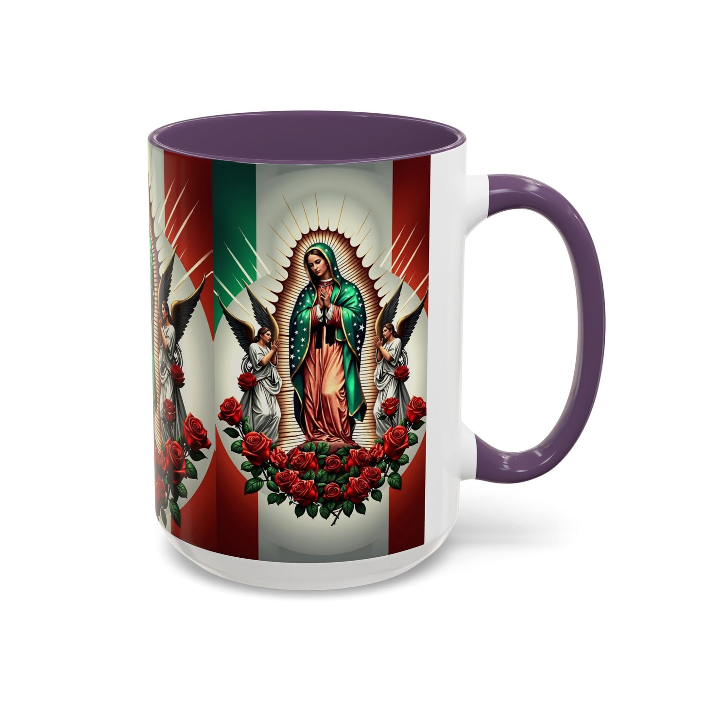 Catholic Coffee Mug,  15oz Ceramic Cup, Our Lady of Guadalupe Inspired