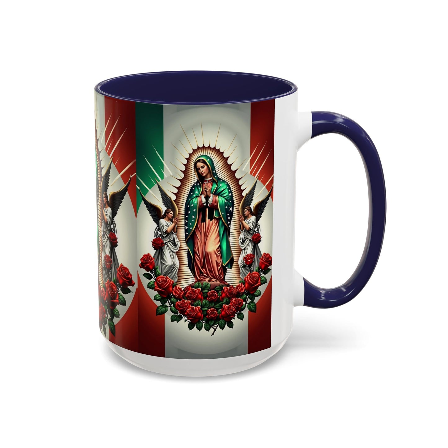 Catholic Coffee Mug,  15oz Ceramic Cup, Our Lady of Guadalupe Inspired
