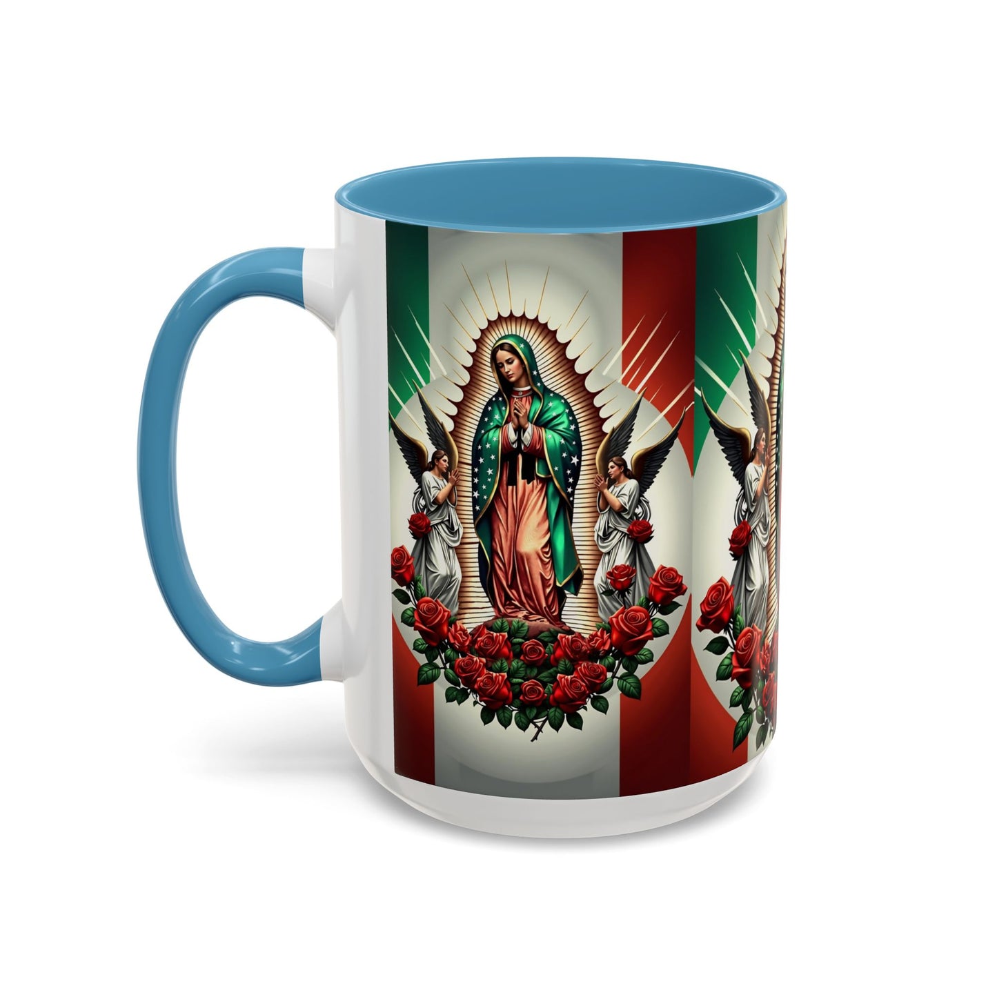 Catholic Coffee Mug,  15oz Ceramic Cup, Our Lady of Guadalupe Inspired