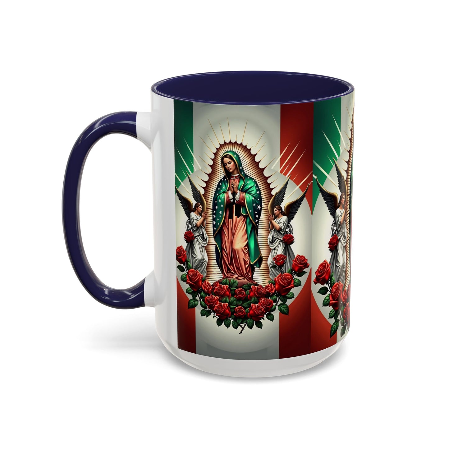 Catholic Coffee Mug,  15oz Ceramic Cup, Our Lady of Guadalupe Inspired