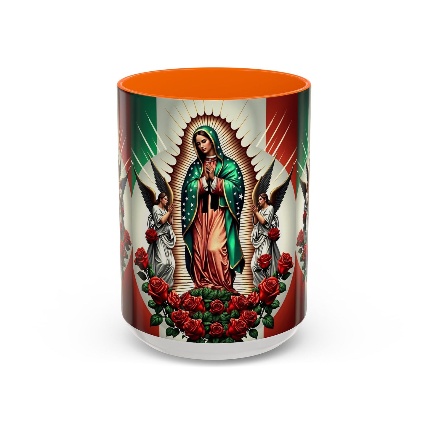 Catholic Coffee Mug,  15oz Ceramic Cup, Our Lady of Guadalupe Inspired
