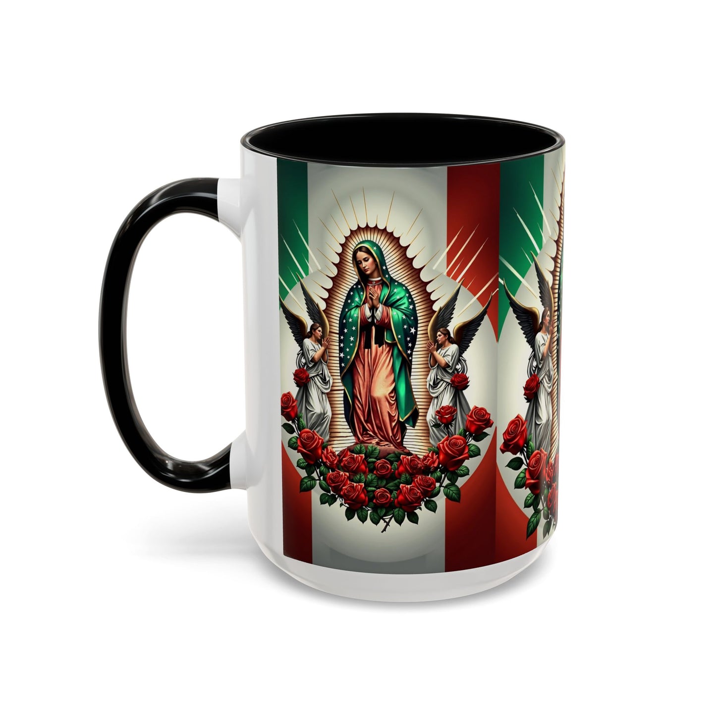 Catholic Coffee Mug,  15oz Ceramic Cup, Our Lady of Guadalupe Inspired