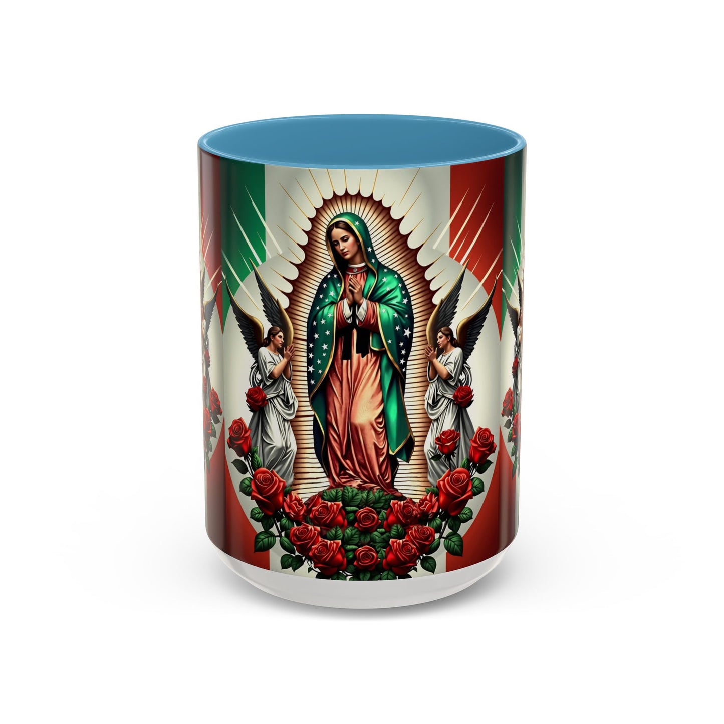 Catholic Coffee Mug,  15oz Ceramic Cup, Our Lady of Guadalupe Inspired
