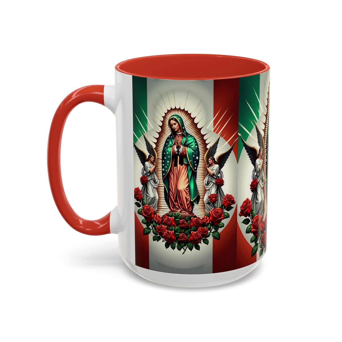 Catholic Coffee Mug,  15oz Ceramic Cup, Our Lady of Guadalupe Inspired