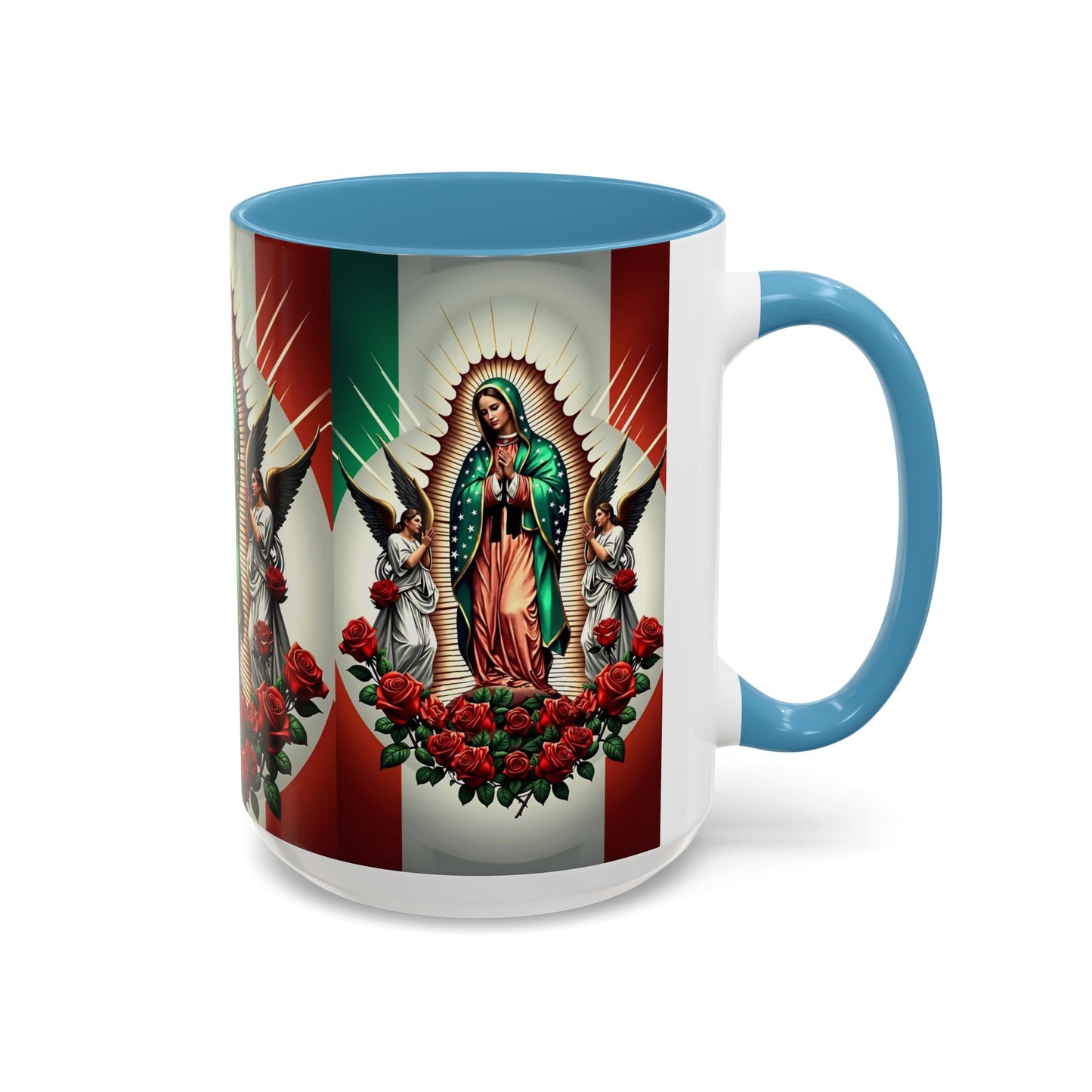 Catholic Coffee Mug,  15oz Ceramic Cup, Our Lady of Guadalupe Inspired