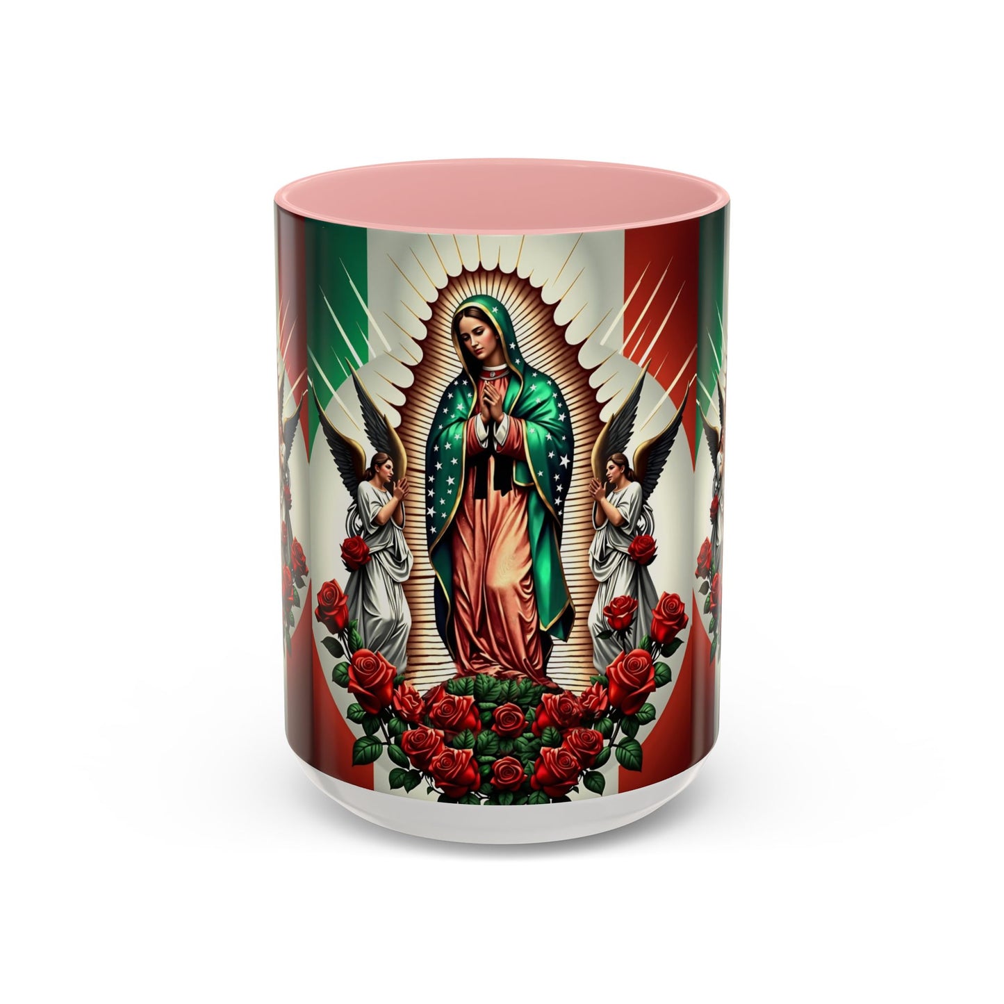 Catholic Coffee Mug,  15oz Ceramic Cup, Our Lady of Guadalupe Inspired