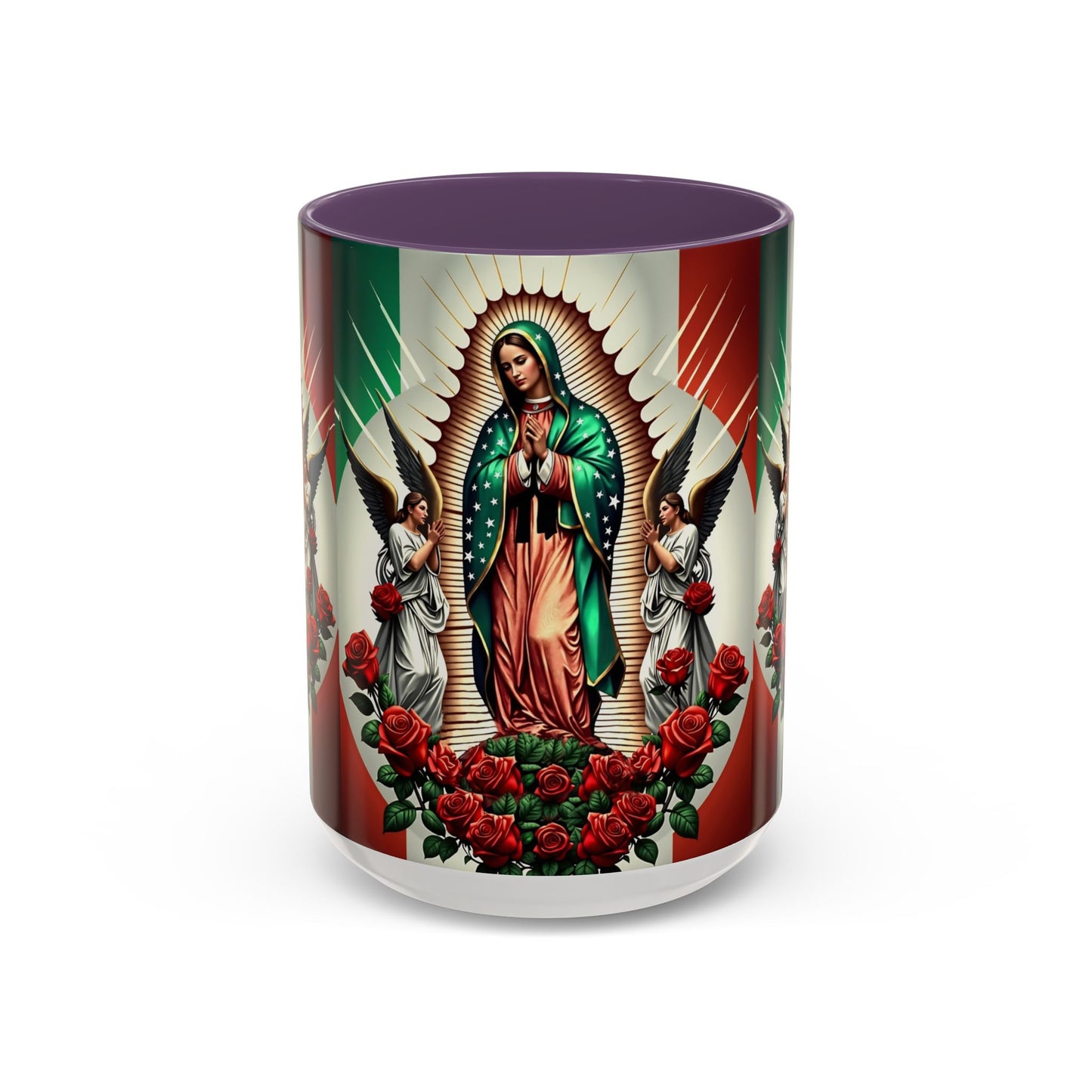 Catholic Coffee Mug,  15oz Ceramic Cup, Our Lady of Guadalupe Inspired