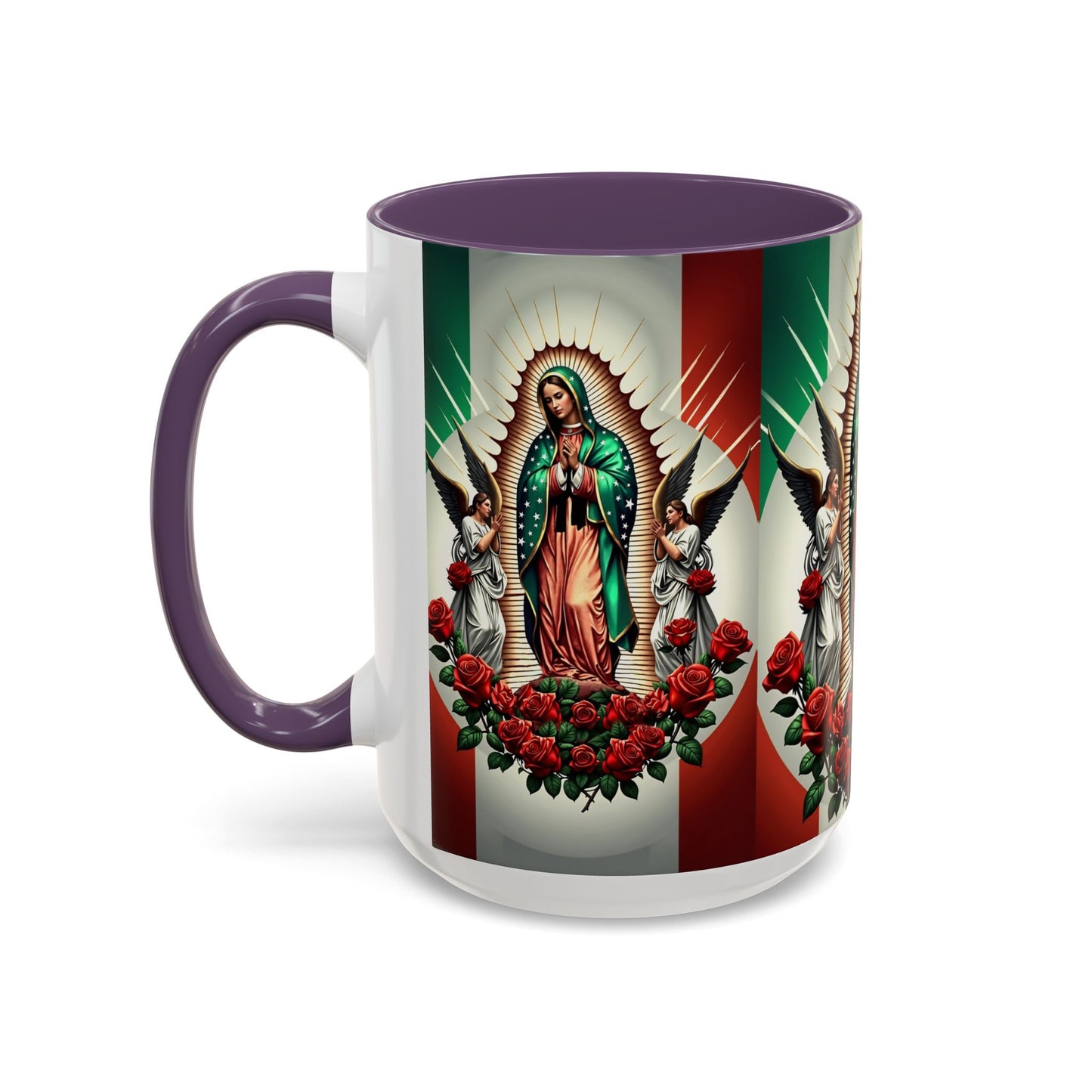 Catholic Coffee Mug,  15oz Ceramic Cup, Our Lady of Guadalupe Inspired