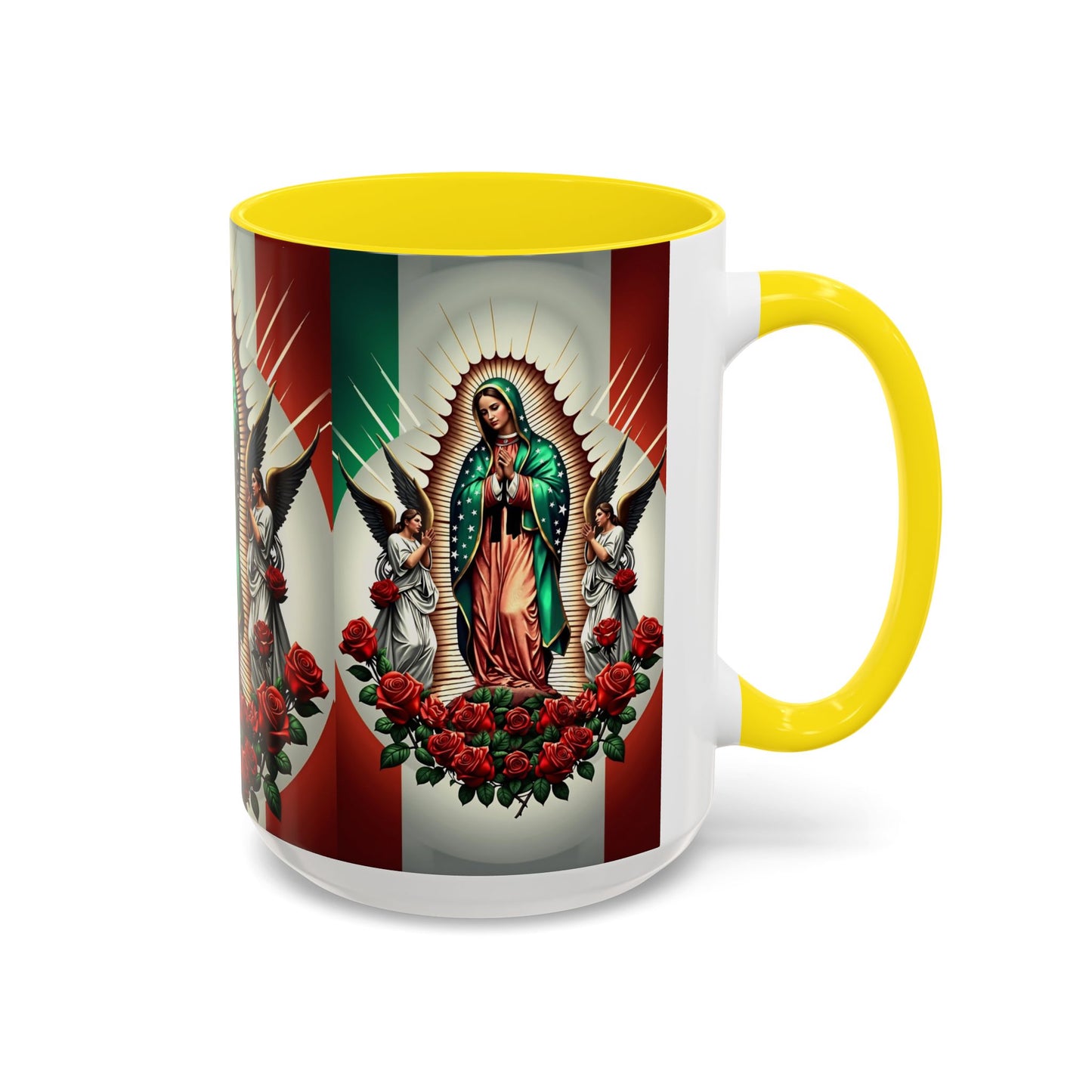Catholic Coffee Mug,  15oz Ceramic Cup, Our Lady of Guadalupe Inspired