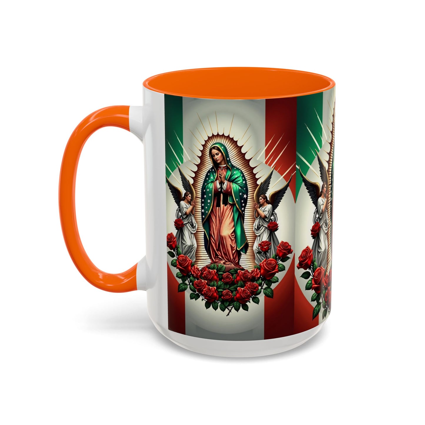 Catholic Coffee Mug,  15oz Ceramic Cup, Our Lady of Guadalupe Inspired