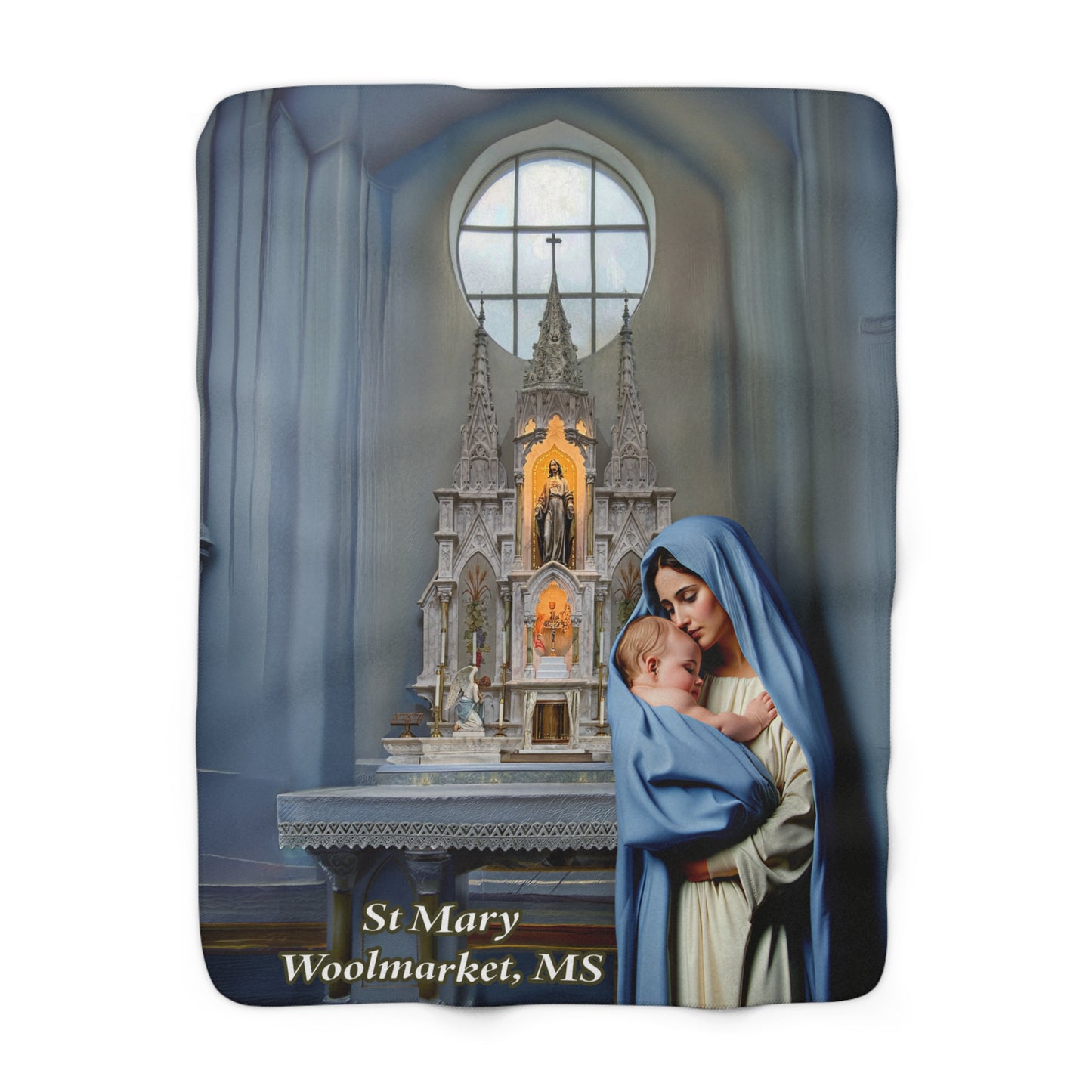Fleece Sherpa Blanket Catholic St Mary, Woolmarket, MS High Altar