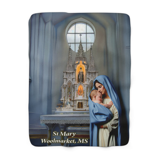 Fleece Sherpa Blanket Catholic St Mary, Woolmarket, MS High Altar